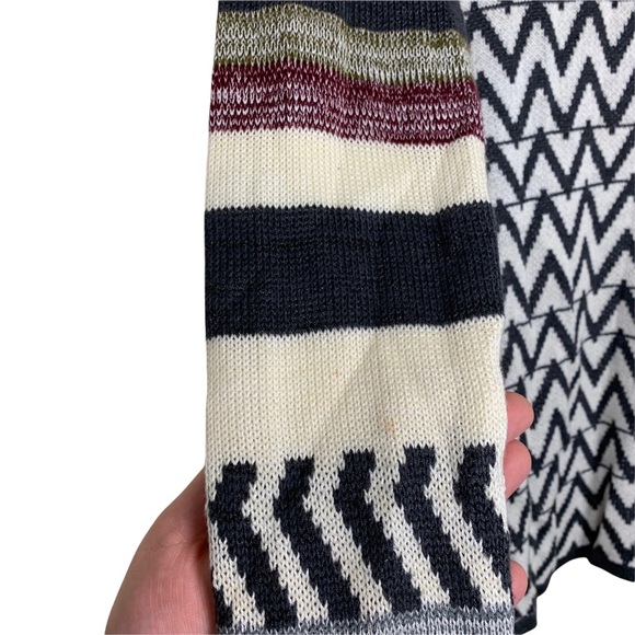 Adventura Wool Blend Striped ZigZag Single Button Cardigan Sweater Medium - Picture 8 of 9